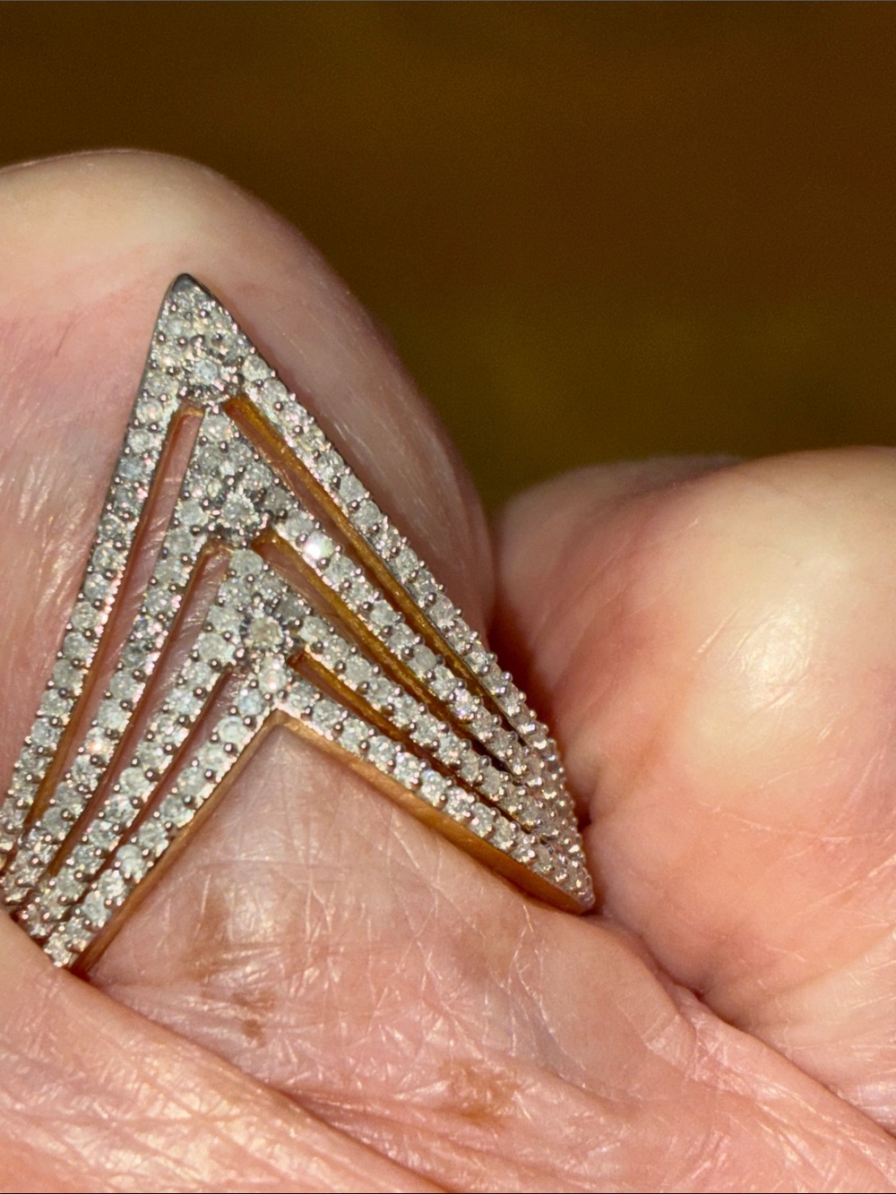 Diamond ring Yellow gold over silver size 6